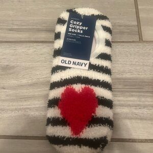 Old Navy Black and White Cozy Slippers